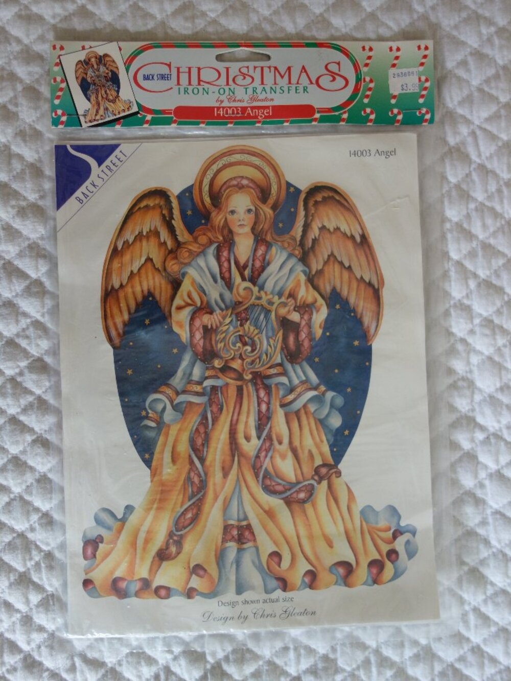 Vntg BACK STREET Christmas Iron-On Transfer I4003 Angel by Chris Gleaton